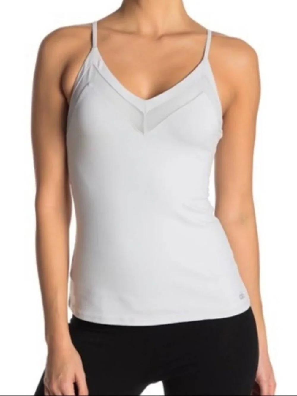 EUC Alo Yoga Ally Fitted Tank Top DOVE GREY SIZE XS